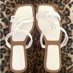 NWOT never worn ! Size 11 women’s white flat sandals Azalea Wang Nordstrom